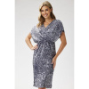 Sivé flitrované šaty s obálkovým výstrihom, A662 S