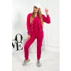 Legínovo Komplet 3 v 1 mikina na patentky + top + nohavice fuksia Farba: Ružová, Veľkosť: UNI