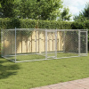 Shumee Klec pro psy s dvířky šedá 400 x 200 x 150 cm