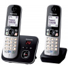 Panasonic KX-TG6822GB - telefón DECT - 120 záznamov - identifikácia volajúceho - čierna - strieborná