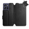 Kožené flip pouzdro Mobiwear - Motorola Edge 50 Neo - Černé (Kožené knížkové pouzdro, obal, kryt na mobil Motorola Edge 50 Neo, Černé, materiál Genuine Leather, ochrana 360°, stojánek, silikonová vani