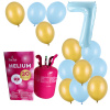 MojeParty Hélium - Balónová kytica 7 modrá zlatá