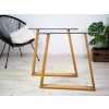 Úzká Lichoběžníková Dřevěná Podnož Noha ke Stolu Dub 2ks Rozměr: Š 80 x V 72 cm