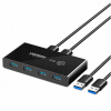 UGREEN SWITCH PREPÍNAČ BOX KVM USB 2x4 USB 3.0 PRENOS DÁT ADAPTÉR
