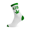 Dlhé ponožky pánske Biela / 420 / Zelená veľkosť 40-45