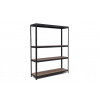 Policový regál Trestles RH 1800x1400x600, nosnosť 1200 kg, 4 police Farba: čierna, Typ police: drevená MDF 5,4 mm