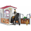 Schleich Malá stajňa s jazdkyňou Tori a kobylou Princess