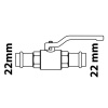 Kulový kohout Kirchhoff MS s lisovacím připojením CU 22 mm x 22 mm