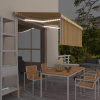 vidaXL Ručne zaťahovacia markíza s tienidlom&LED 3,5x2,5 m žlto-biela