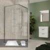 Mereo Kora Lite sprchový set: sprchovací kút 80x80x185cm, chróm ALU, sklo číre, 80 cm, vanička, sifón CK34133ZM
