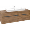 VILLEROY & BOCH Collaro závesná skrinka pod umývadlo na dosku (umývadlo v strede), 4 zásuvky, 1600 x 500 x 548 mm, Oak Kansas, C03100RH