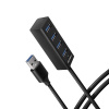 AXAGON HUE-M1AL, 4x USB 3.2 Gen 1 MINI hub, kovový, kábel USB-A 1.2m (HUE-M1AL)