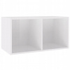 VidaXL úložný box na vinyly 71 x 34 x 36 cm lesklý biely