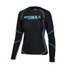 PitBull West Coast - dámsky rashguard s dlhým rukávom COMPRESSION čierne/tyrkysový XS