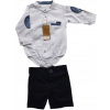 Detský komplet - Dieťa set onno baby 86 biela, námornícka modrá 2 ks. (Detská súprava záplat a šortiek tričko 86/92)