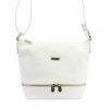 Biela kožená kabelka MiaMore 01-019 DOLLARO cez rameno z prírodnej kože