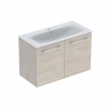 Geberit Selnova Square - Umývadlová skrinka 635x988x480 mm, s umývadlom, 2 dvierka, svetlý orech hickory 501.263.00.1
