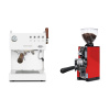 Ascaso Steel DUO PID PLUS, White&Wood + Eureka Mignon Libra 65 All Purpose, CR ferrari red