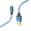 Hama MFi USB kábel Reflective pre Apple, USB-A Lightning 1,5 m, modrý 201553