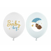 Party Balóny Baby Boy 30 cm – biela a modrá, 50 ks s potlačou