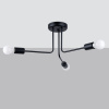 Sollux Lighting Stropné svietidlo Norah 3, čierne telo svietidla
