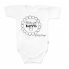 Body krátky rukáv Baby Nellys, Made with love - biele 80 (9-12m)