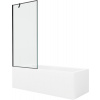 Mexen Cubik obdĺžniková vaňa 160 x 70 cm s plášťom a 1 krídlovou zástenou 80 cm, čierny vzor - 550316070X9508007070