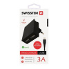 SWISSTEN SÍŤOVÝ ADAPTÉR SMART IC, CE 2x USB 3 A POWER ČERNÝ+ DATOVÝ KABEL SWISSTEN USB / LIGHTNING MFi 1,2 M ČE 22048000