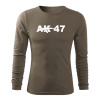 DRAGOWA Fit-T tričko s dlhým rukávom AK-47, olivová 160g/m2 - M