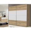 Šatníková skriňa s posuvnými dverami Nora, 225 cm, doskový dub/biela