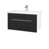 Dreja Umývadlová skrinka ASTON SZZ 80 - N01 Biela lesk / Úchytka T02 / L03 Antracit vysoký lesk