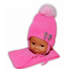 BABY NELLYS Zimné čiapky / čiapočka Mašlička - pastelovo ružová Baby Nellys 8596309003115