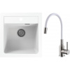 Set Alveus (dřez Atrox 20 White 11 + baterie Mintas Bílá/Kartáčovaná ocel) SETA25032