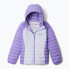 Columbia Powder Lite II Detská páperová bunda s kapucňou Snowdrift/ paisley purple