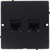 Kontakt-Simon Počítačová zásuvka Kontakt-Simon Simon Basic BMF52.02/49 Dvojitý modul RJ45 kategorie 5e. Sestava šroubovací objímky pro krabici, černá matná