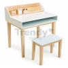 Drevený stôl so stoličkou Desk and Chair Tender Leaf Toys s úložným priestorom a 3 odkladacie nádobky so zvieratkami 75*53*76/45*24*35 cm TL8819