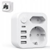 NABÍJAČKA TYP G Cestovný adaptér 3USB+1USB-C, UK ZÁSTRČKA