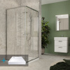 Mereo Kora Lite sprchový set: sprchovací kút 80x80x185cm, chróm ALU, sklo číre, 80 cm, vanička, sifón CK34133ZH