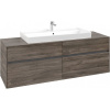 VILLEROY & BOCH Collaro závesná skrinka pod umývadlo na dosku (umývadlo v strede), 4 zásuvky, 1600 x 500 x 548 mm, Stone Oak, C03100RK