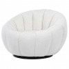 Autronic Křeslo relaxační, látka bílá Bouclé, otočné. AK-341 WT2