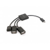 Gembird UHB-OTG-02 Micro USB OTG BM -> 2x USB AF + micro BF, 0,15m (UHB-OTG-02)