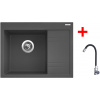 Sinks Rim 650 L Titanium + Elasta nehrdzavejúca oceľ/čierny