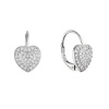 Strieborné náušnice trblietavé srdce 11714.1