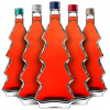 5x SKLENENÁ FĽAŠA VIANOČNÝ STROMČEK 500 ml 0,5L NA LIKÉRY VÍNO VIANOČNÉ FĽAŠE