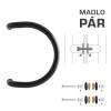 Madlo na dvere WA - MADLO M1 WA/A-S-SKLO pár CIM - čierna matná (RAL 9005) | MP-KOVANIA.sk