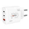 SKROSS USB A+C nabíjecí adaptér Power charger 65W GaN EU, Power Delivery, typ C DC57-PD65