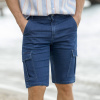 Cargo bermudy zo strečového denimu modrá 040 Blancheporte