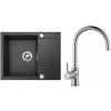 Set Sinks G1430XC (dřez Linea 600 XC Granblack 30 + baterie Vitalia Chrom - lesklý)