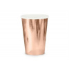 Papierové poháre, ružovo zlaté - rose gold, 220ml, 6 ks - PartyDeco