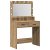 zahrada-XL Toaletný stolík s LED svetlami Dub Artisan 79x41x135 cm 865090